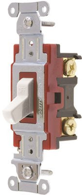 Hubbell Pro Series Toggle Switch, 20 Amp, Double Pole, White