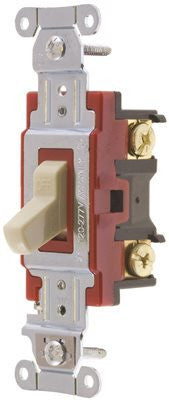 Hubbell Pro Series Toggle Switch, 20 Amp, Double Pole, Ivory