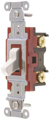 Hubbell Pro Series Toggle Switch, 20 Amp, 3 Way, White