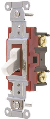 Hubbell Pro Series Toggle Switch, 20 Amp, 4 Way, White