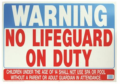 Warning No Lifeguard On Duty Sign