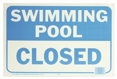 Swimming Pool Closed Sign