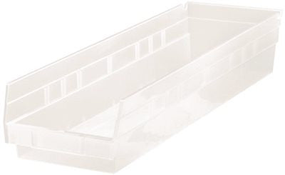 Quantum Storage Systems Economy Shelf Bin, 23-5-8" X 6-5-8" X 4", Clear