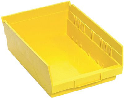 Quantum Storage Systems Economy Shelf Bin, 11-5-8 In. X 8-3-8 In. X 4 In., Yellow