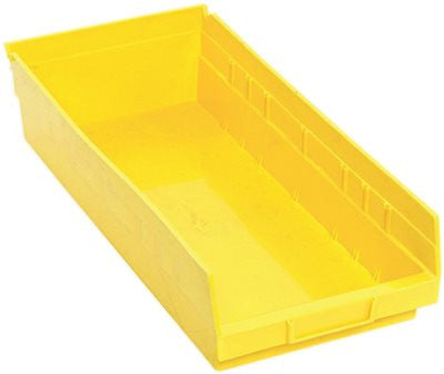 Quantum Storage Systems Economy Shelf Bin, 17-7-8 In. X 8-3-8 In. X 4 In., Yellow