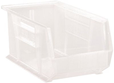 Quantum Storage Systems Stack And Hang Bin, 14-3-4" X 8-1-4" X 7", Clear