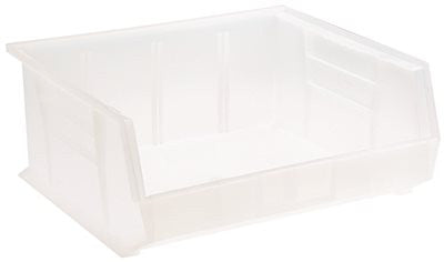 Quantum Storage Systems Stack And Hang Bin, 14-3-4" X 16-1-2" X 7", Clear