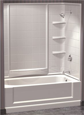 Indulgence Bathtub 3-piece Wall Surround, 59-1-4x60x31-1-4 In., High Gloss White