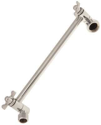 Adjustable Shower Arm, 1-2" Ips X 12" Long, Chrome