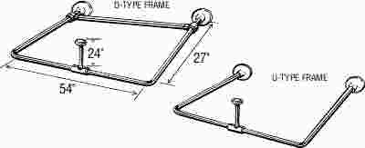 U Type Shower Rod With Ceiling Support