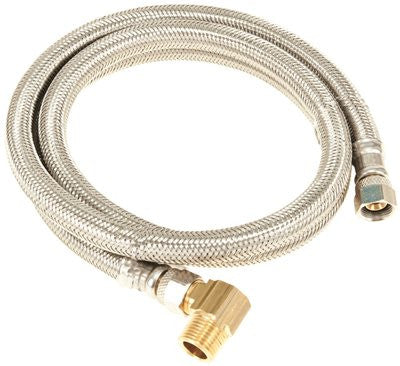 Dishwasher Connector Supply Line, 3-8" Fip X 3-8" Compression X 48" Long With Elbow, Stainless Steel For Durapro&reg;