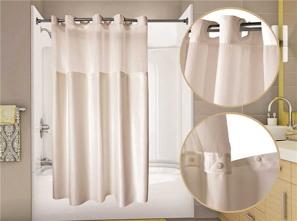 Wingints Prehook&reg; Duet&trade; Shower Curtain With Snap Out Liner And Voile Window, 300 Denier Polyester, 71 In. X 74 In., White