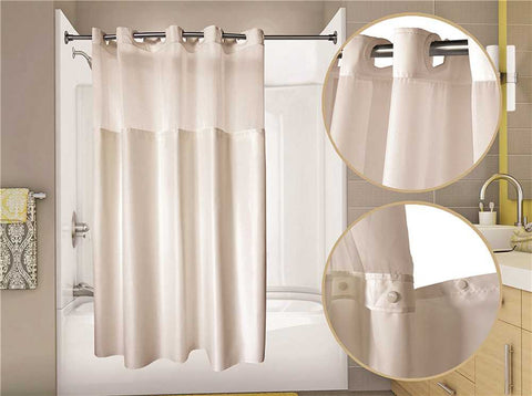 Wingints Prehook&reg; Duet&trade; Shower Curtain With Snap Out Liner And Voile Window, 300 Denier Polyester, 71 In. X 74 In., White