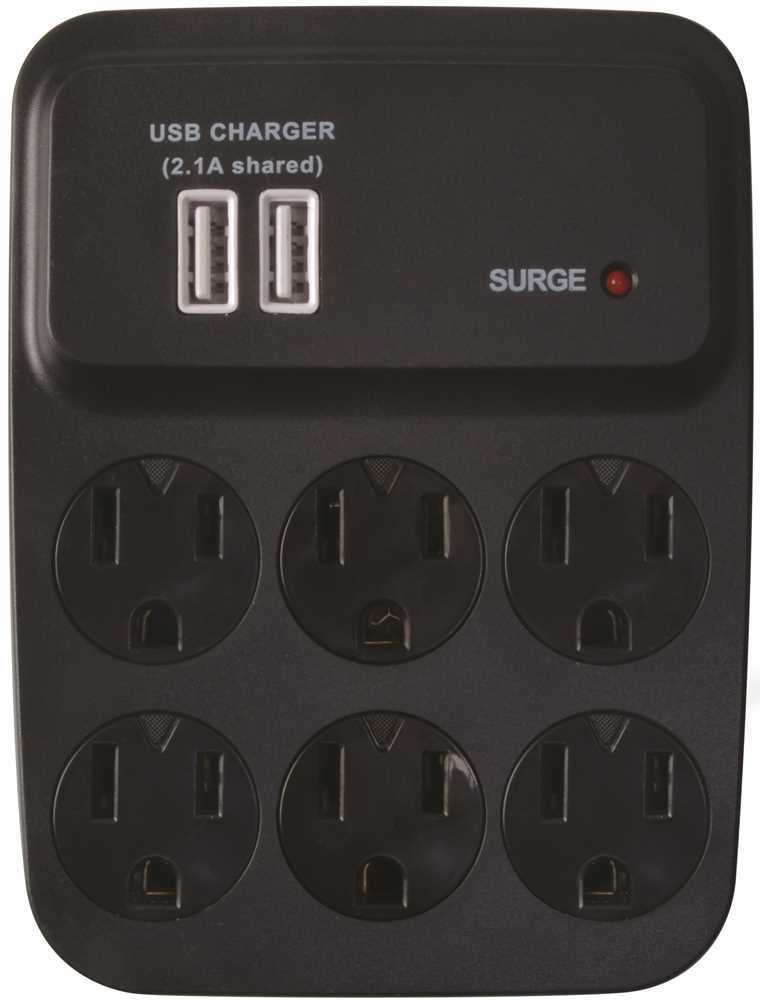 Coleman Surge Protector, 2 Usb, 6 Outlet