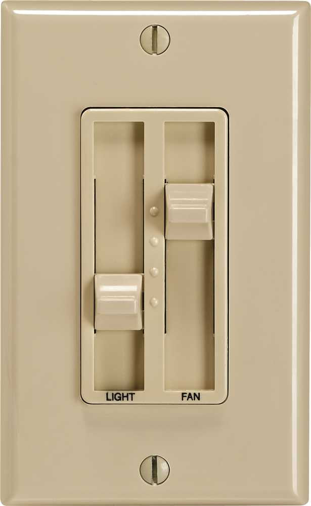 Leviton Sureslide Dual Fan Dimmer, 120 Volt, Single Pole, Ivory