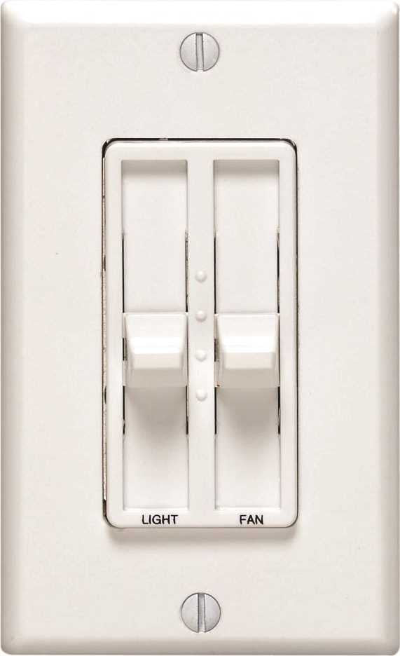 Leviton Sureslide Dual Fan Dimmer, 120 Volt, Single Pole, White