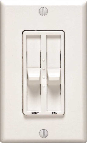 Leviton Sureslide Dual Fan Dimmer, 120 Volt, Single Pole, White