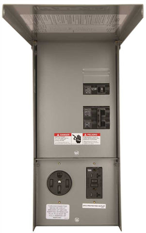 Siemens Power Outlet Panel With Receptacles, Unmetered, Surface Mount, 125 Amp Main Lug, 14-50r, 5-20r2gfi