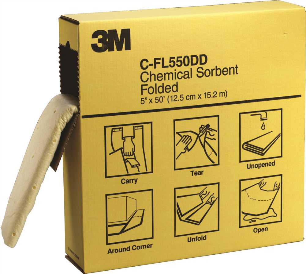 3m&trade; Chemical Sorbent Folded C-fl550dd Per P-f2001, Environmental Safety Product, High Capacity