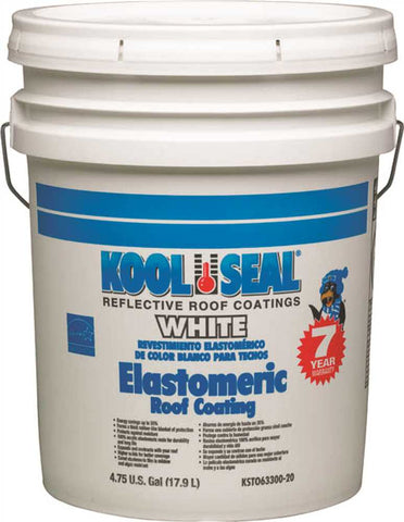 Kool Seal Elastomeric Roof Coating, White, 5 Gallon