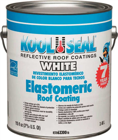 Kool Seal Elastomeric Roof Coating, White, 1 Gallon