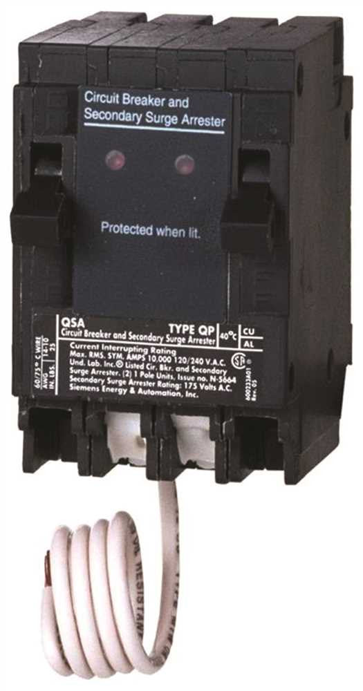 Circuit Breaker And Surge Protective Device, 2 X 15 Amp, 1-pole