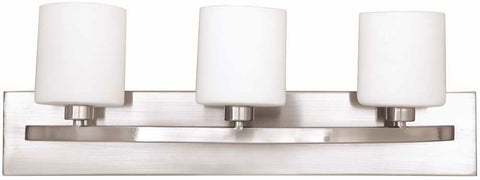 Vanity Fixture 3 Light Brushed Nickel Includes 3 X 40 Watt Halogen G9 Base Lamps