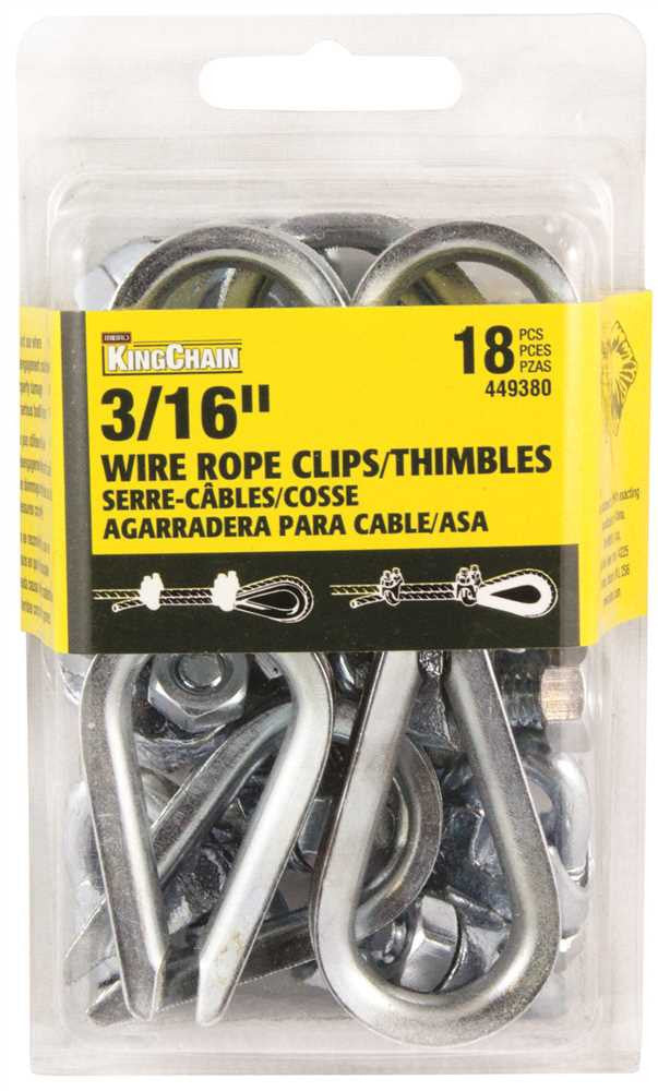 Wire Rope Clips And Thimbles Set, 3-16 In.