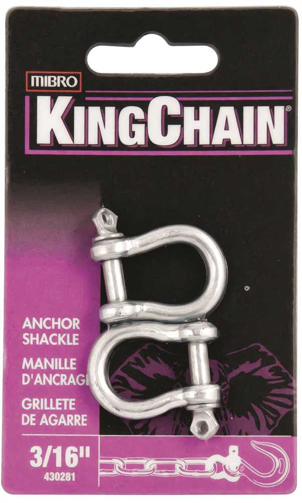 Anchor Shackle, Zinc, 3-16 In., 2 Per Card