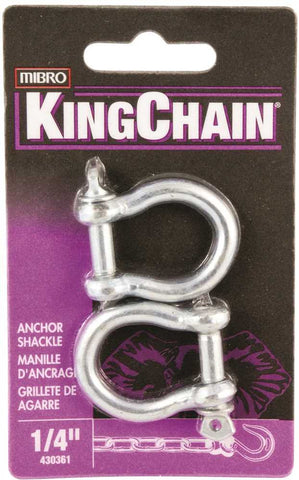 Anchor Shackle, Zinc, 1-4 In., 2 Per Card