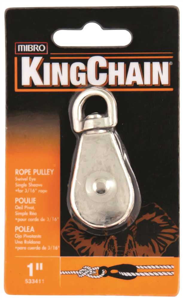 Pulley, Single Sheave With Swivel Eye, Zinc, 1 In., 1 Per Card