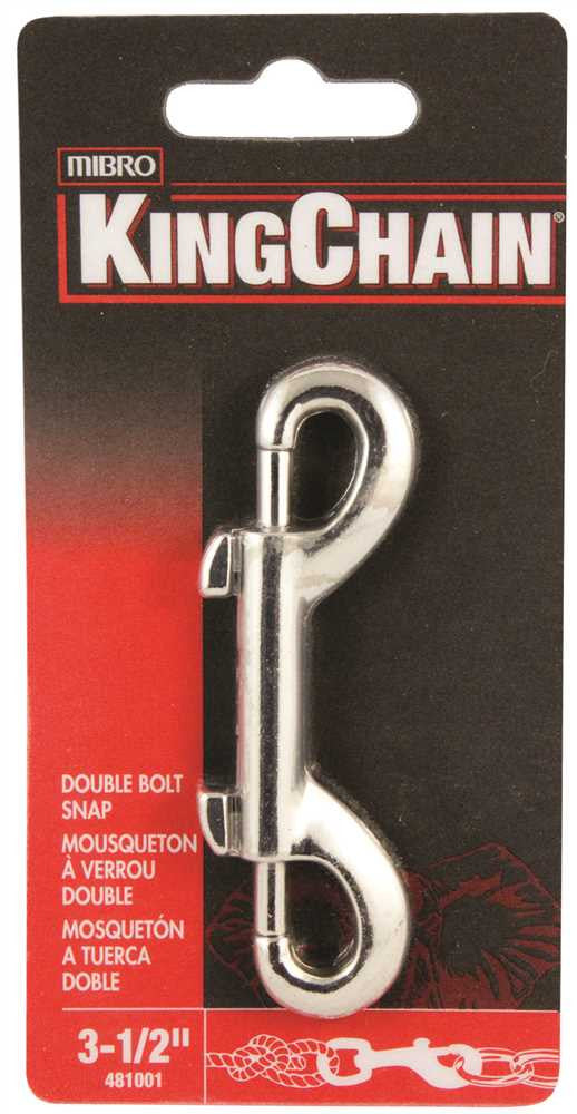 Double Bolt Snap, Nickel Plated, 3-1-2 In., 1 Per Card