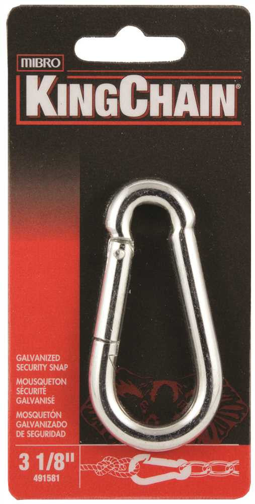 Security Snap, Galvanized, 3-1-8 In., 1 Per Card