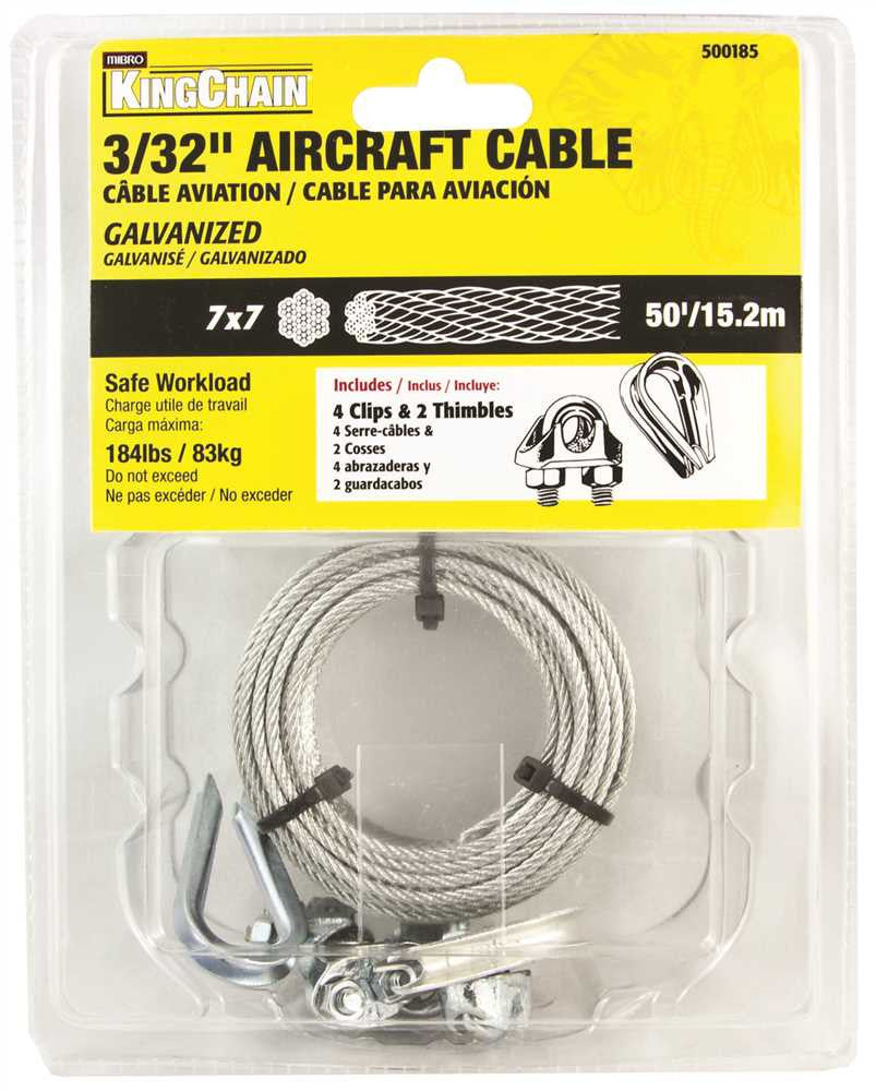 7x7 Aircraft Cable, Galvanized, 3-32 In. X 50 Ft