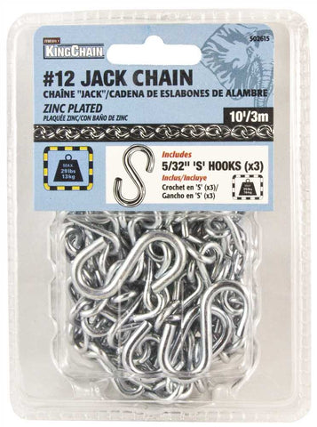 Jack Chain, Zinc, #12 X 10 Ft.