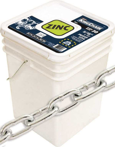 Gr30 Proof Coil Chain, Zinc, 5-16 In. X 70 Ft.