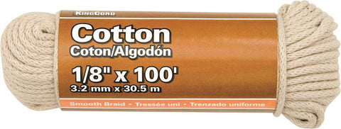 Cotton Smooth Braid, Natural, 1-8 In. X 100 Ft.