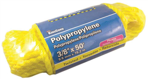 Polypropylene Twisted, Yellow, 3-8 In. X 50 Ft.