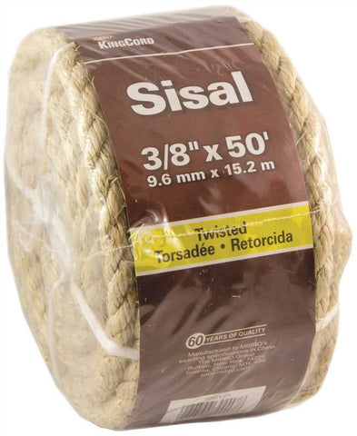 Sisal Twisted, Natural, 3-8 In. X 50 Ft.