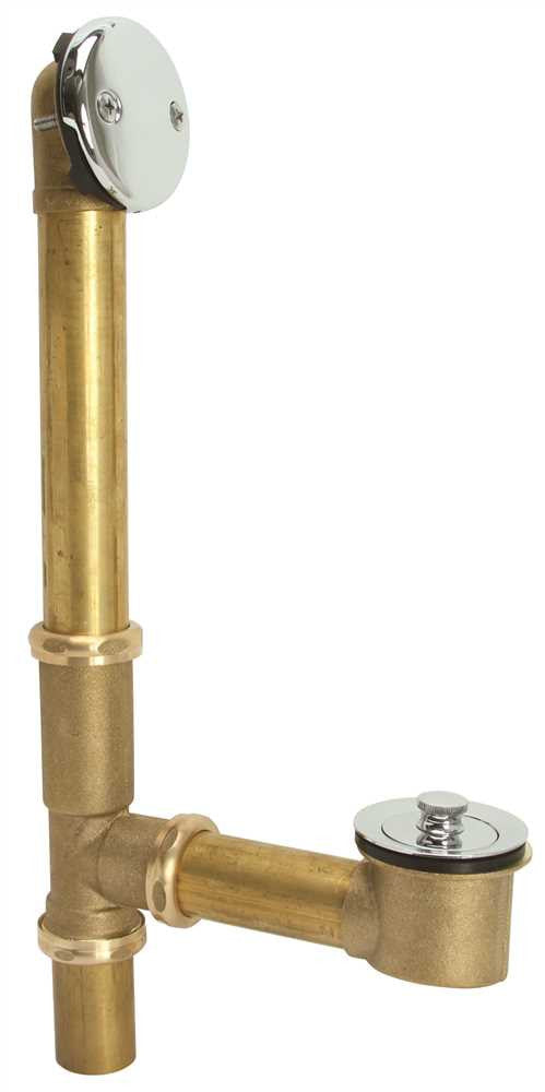 Lift And Turn Waste Overflow, 1-1-2 In., Brass