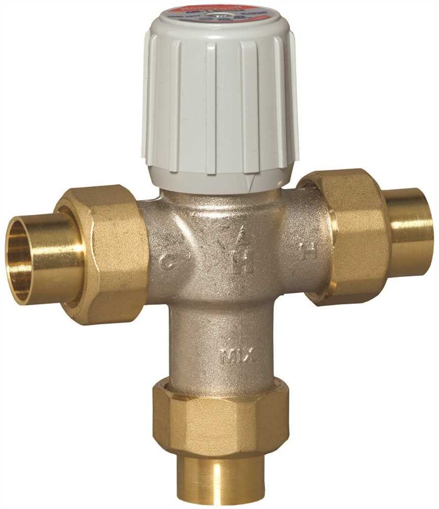 Honeywell Sweat Union Mixing Valves, Lead Free, 3-4 In., 70 Deg To 120 Deg Operating Temperature