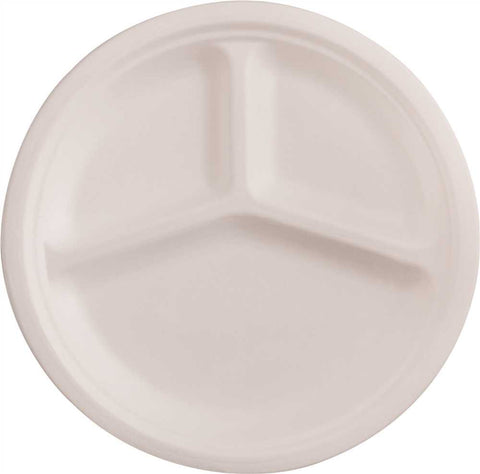 Renown&reg; Select Plate Compostable 10" 3 Compartment 500 Per Case