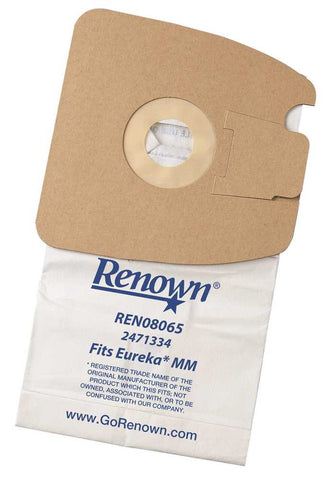 Renown&reg; Vacuum Bag For Eureka Mm, 3 Bags-pack. Equivalent To 60295, 60296, 60297.