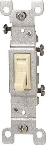 Leviton&reg; 1-pole Residential Grade Ac Quiet Toggle Switch, Light Almond, 120 Volts, 15 Amps