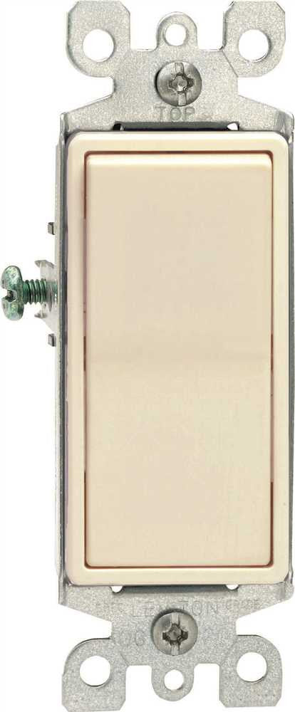 Leviton&reg; Decora&reg; 1-pole Residential Grade Ac Quiet Rocker Switch, Light Almond, 120 - 277 Volts, 15 Amps