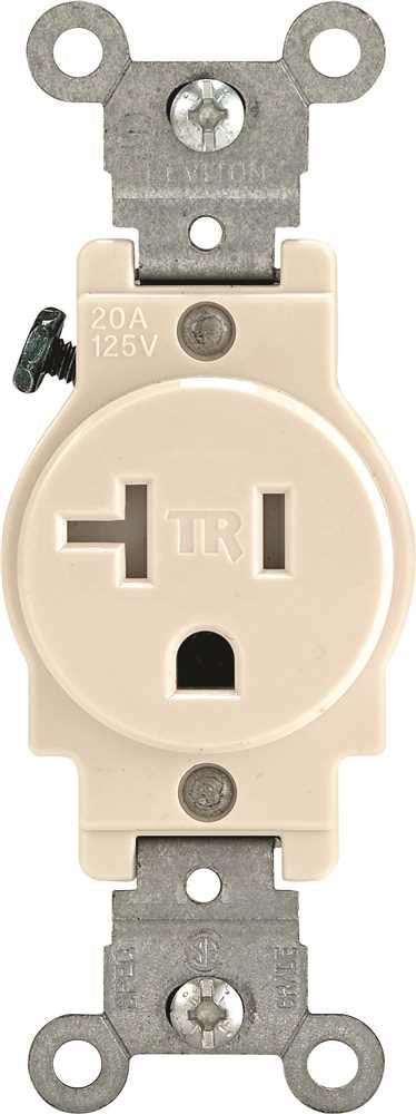 Leviton&reg; 2-pole Commercial Grade Tamper-resistant Single Receptacle, Light Almond, Nema 5-20r, 125 Volts, 20 Amps