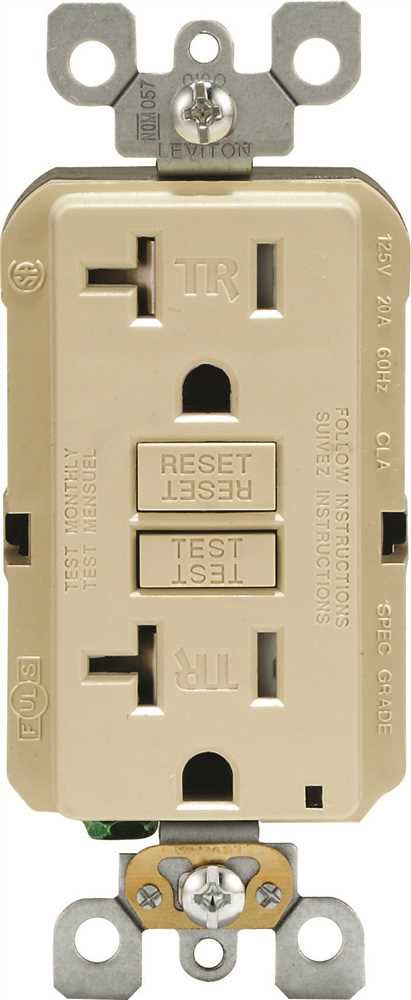 Leviton Smartlockpro Slim Tamper-resistant Duplex Gfci Receptacle With Wallplate, Nema 5-20r, 125 Volt, 20 Amp, Light Almond