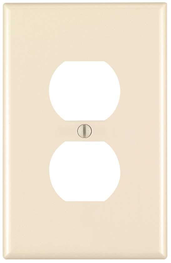 Leviton 1-duplex Receptacle Wallplate, 1-gang, Midway Nylon, Light Almond