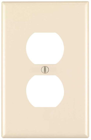 Leviton 1-duplex Receptacle Wallplate, 1-gang, Midway Nylon, Light Almond