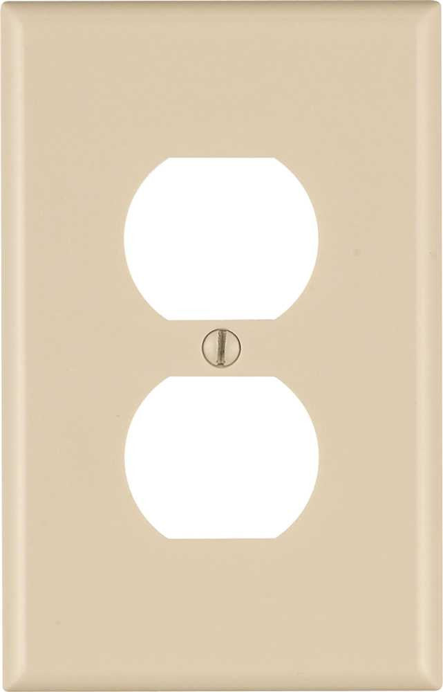 Leviton Duplex Receptacle Wallplate, 1-gang, Midway, Light Almond